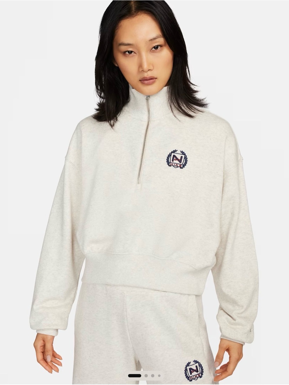 Nike Sportswear Women's Oversized 1/2-Zip Crop Fleece Sweatshirt
